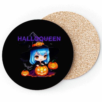Discover Hallo Light Blue Witch Coasters