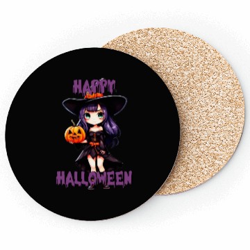 Discover Happy Halloween purple witch Coasters