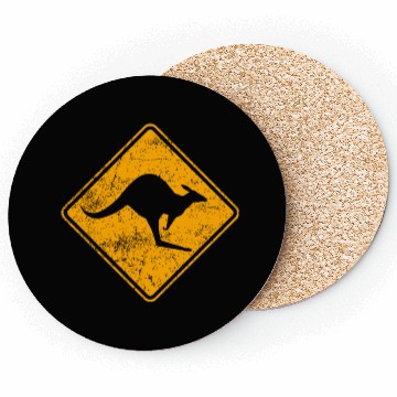 Discover Outback Kangaroo Crossing Road Sign Coasters