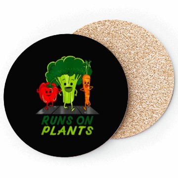 Discover runs on plants vegan vegetarian runner broccoli gi Coasters