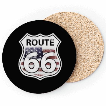Discover Route 66 - American Flag Coasters