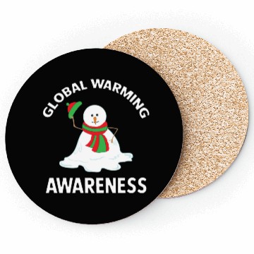 Discover Snowman Global Warming Awareness Collection Coasters