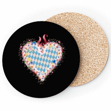Discover Gingerbread heart shape blue white Bavarian style Coasters