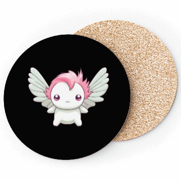 Discover Sweet Axolotl with Angel Wings: Heavenly Design Coasters