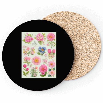 Discover Tangerine and Coral Spring Flowers Coasters