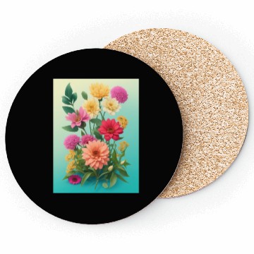 Discover Peach and Pink Spring Flowers Coasters