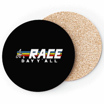Discover It s Race Day Y all White Text Coasters