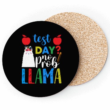 Discover Test Day No Prob-llama Llama Teacher Testing Day Coasters