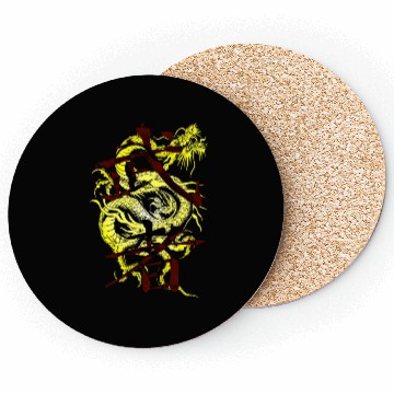 Discover Yellow Dragon Warrior Coasters