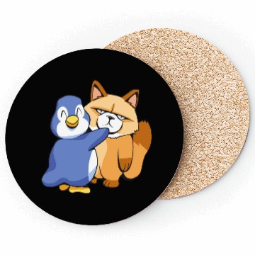 Discover Angry Cat and a Penguin Animals Lover Funny Design Coasters