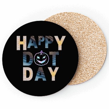 Discover Happy dot day pumpkin polka dot Coasters