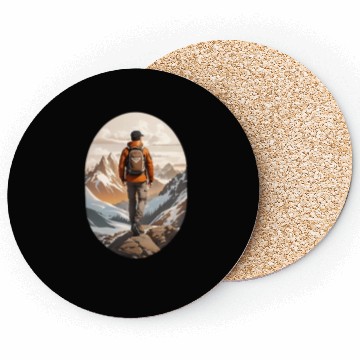 Discover Lone Adventurer Unisex Jersey Short Sleeve Coasters