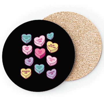 Discover Love Me Kiss Me Pleasure Me Candy Hearts Coasters