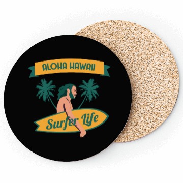 Discover Aloha Hawaii Surfer Life Coasters