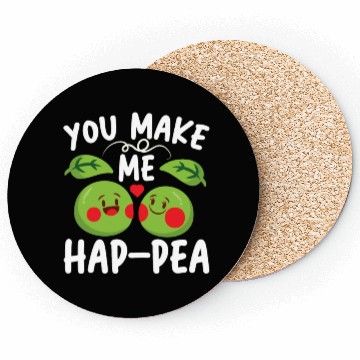 Discover You Make Me Hap-pea for a Husband Wife Bride Coasters