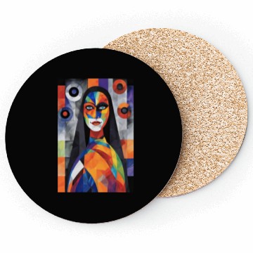 Discover Geometric Harmony - Abstract Portrait Coasters