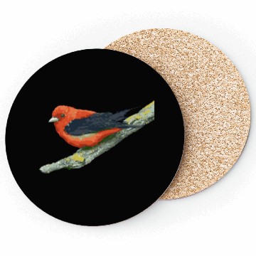 Discover Red Bird watercolor effect Coasters