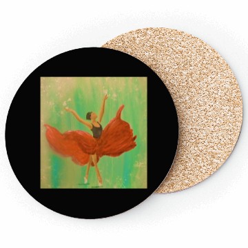 Discover Ballerina in Red Coasters