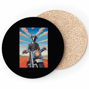 Discover This is Great : Great Dane Riding a Motorcycle Coasters