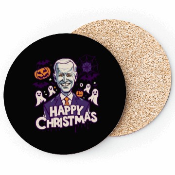 Discover Happy Christmas Joe Biden Funny Halloween Coasters