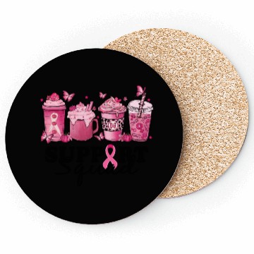 Discover breast cancer coffee support squad Coasters