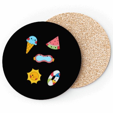 Discover Cute Summer Pool Party Sticker Pack Coasters