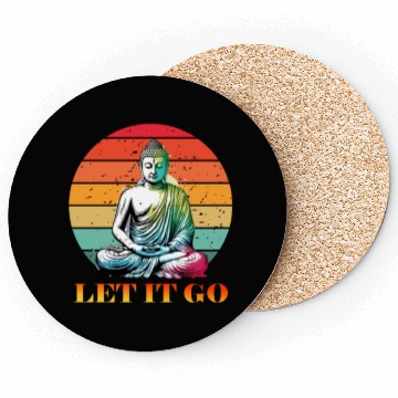 Discover Let It Go, Yoga Buddhism Retro Coasters
