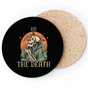 Discover The Death Magic Tarot Skeleton Halloween Coasters