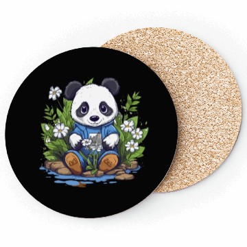 Discover Playful Panda Garden Coasters