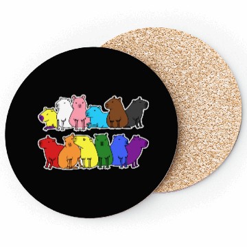 Discover Pride Progress Flag Capybara Design for Equality Coasters