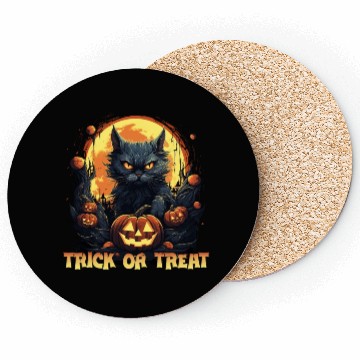 Discover Halloween scary cat Coasters