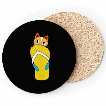 Discover Flip Flops Cat Lover Coasters