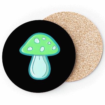 Discover Mushroom CV2 Light Green and Blue Coasters