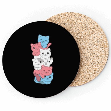 Discover Transgender Flag Cat Pride Lgbtq Cute Cat Coasters
