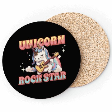 Discover Unicorn Rockstar Magical Guitar Rainbow Coasters