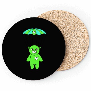 Discover Teddy Bear - The Green Skydiver Coasters