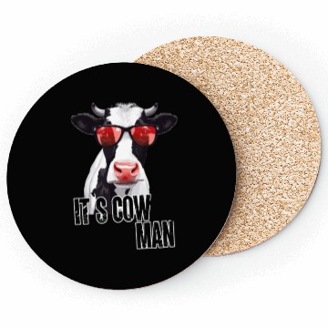 Discover Cow With Sunglasses And Saying Coasters