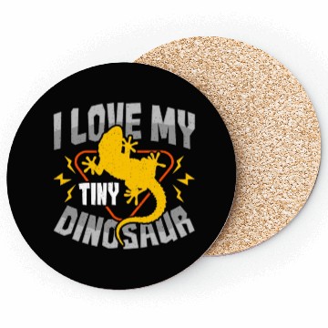 Discover Leopard Gecko I Love My Tiny Dinosaur Lizard Lover Coasters