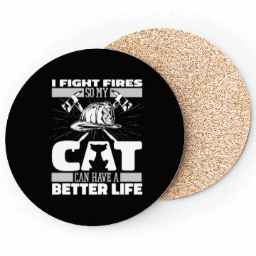Discover Firefighter Thin Red Line Cat Coasters