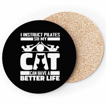 Discover Pilates Instructor Teacher Cat Coasters