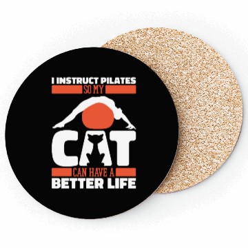 Discover Pilates Instructor Teacher Cat Coasters
