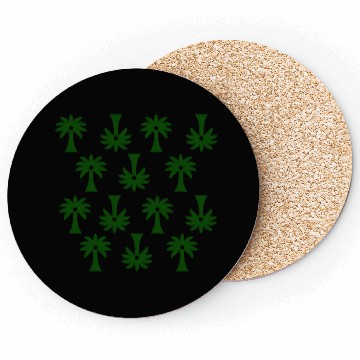 Discover Green Palm Tree Pattern Coasters