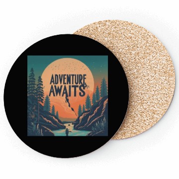Discover Nature with travel quote design Coasters Coasters