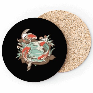 Discover Tranquil Oasis: Koi Pond Serenity Coasters