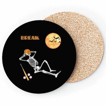 Discover Skeleton Baseball Break Sleep Chill Halloween Funn Coasters