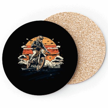 Discover Retro Vintage Sunset Dirt Bike Design Coasters