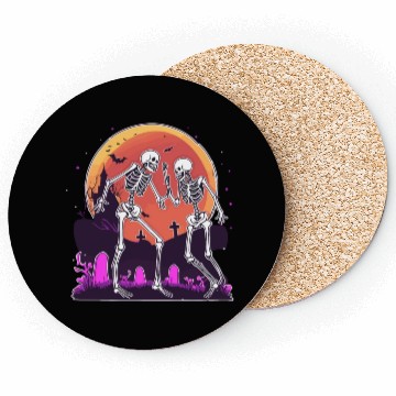 Discover "Skeletal Dance-Off Under Neon Moon" Coasters