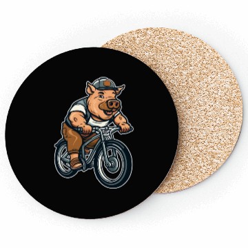 Discover Pig Pork Bicycle Coasters