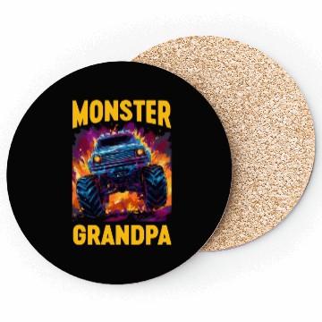 Discover Monster Truck Grandpa Monster Grandad Retro Coasters