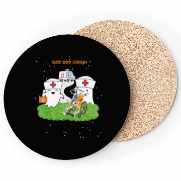 Discover Funny Halloween Boo Boo Crew Ghost Nurse Coasters